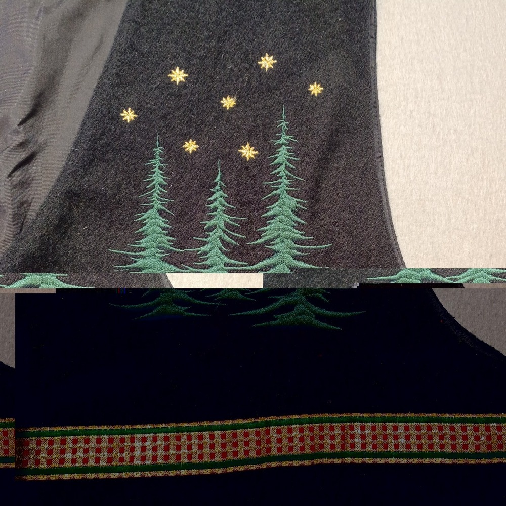 Karen‎ Scott Christmas Deer Vest Sz L Black Holiday Vest Pinecones Gold Accents - Picture 9 of 11
